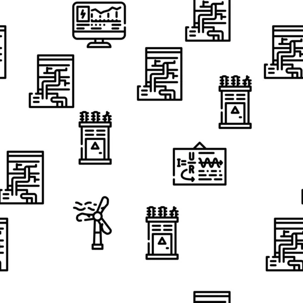 Patrón sin costura de vectores de fabricación de energía — Archivo Imágenes Vectoriales