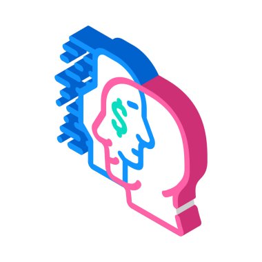 Hedef para kazanıyor izometrik ikon vektörü. Hedef para kazanıyor. izole edilmiş sembol çizimi