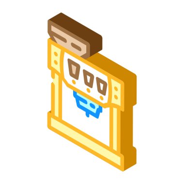 Ofis kahve makinesi izometrik ikon vektörü. Ofis kahve makinesi tabelası. izole edilmiş sembol çizimi