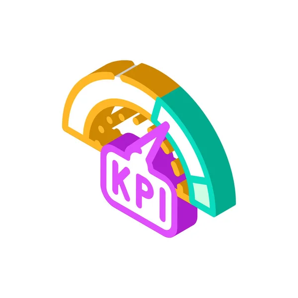 Kpi Вектор Изометрической Иконки Управления Бизнесом Знак Управления Бизнесом Kpi — стоковый вектор