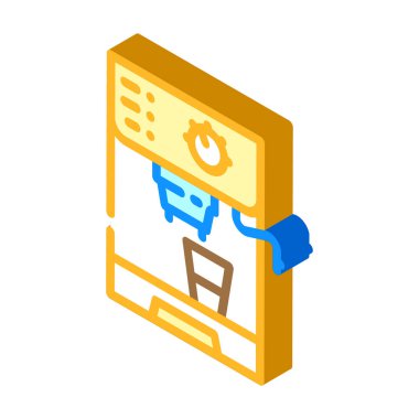 Profesyonel kahve makinesi izometrik ikon vektörü. Profesyonel kahve makinesi işareti. izole edilmiş sembol çizimi