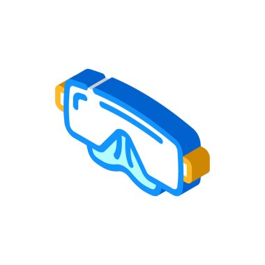 maske dalgıcı aksesuar izometrik ikon vektörü. Maskeli dalgıç aksesuar işareti. izole edilmiş sembol çizimi