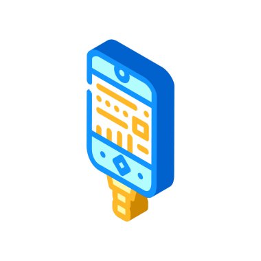 Dijital konsol dalgıç aygıtı izometrik ikon vektörü. Dijital konsol dalgıç aygıtı işareti. izole edilmiş sembol çizimi