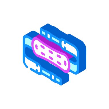 Kamera kayışı izometrik ikon vektörü. Kamera kayışı işareti. izole edilmiş sembol çizimi