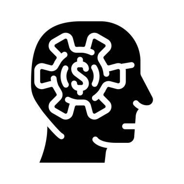 Baş sembol vektör illüstrasyonundaki iş süreçleri