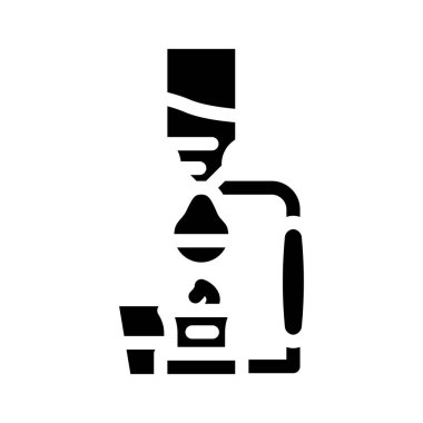 Japon stili kahve makinesi sembolü vektör illüstrasyonu