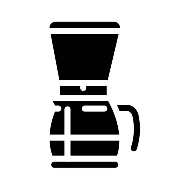elektrik gayzer kahve makinesi glyph ikon vektör çizimi