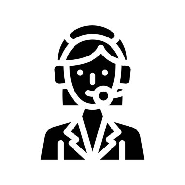 çağrı merkezi çalışanı simge vektör illüstrasyonu