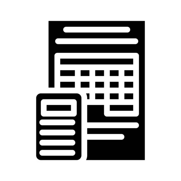 Tabellen business manager glyph pictogram vector illustratie — Stockvector