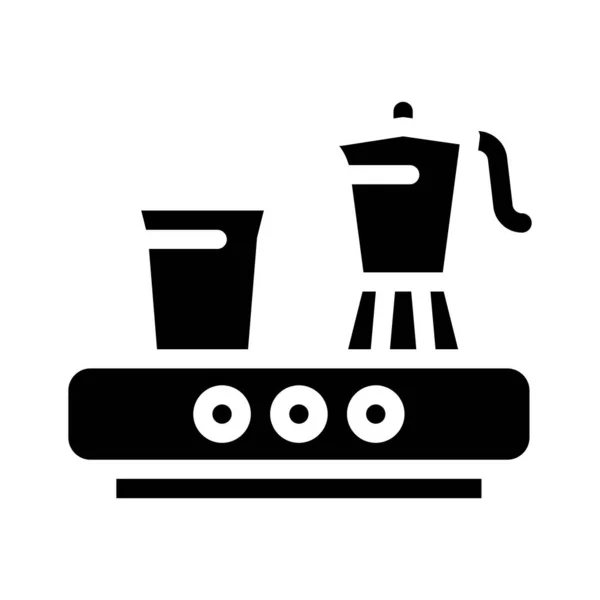 Elektrikli gayzer kahve içeceği makine simgesi vektör illüstrasyonu — Stok Vektör