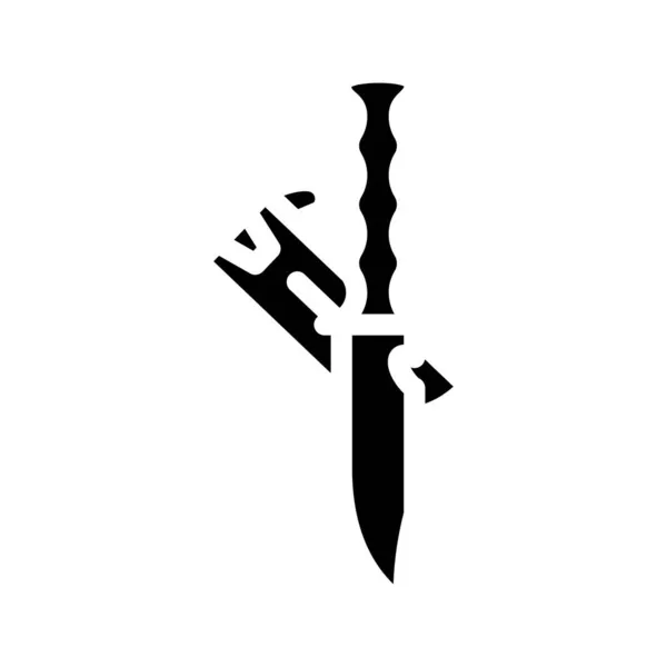 Μαχαίρι δύτης εξοπλισμό γλυπτική εικονίδιο διανυσματική απεικόνιση — Διανυσματικό Αρχείο