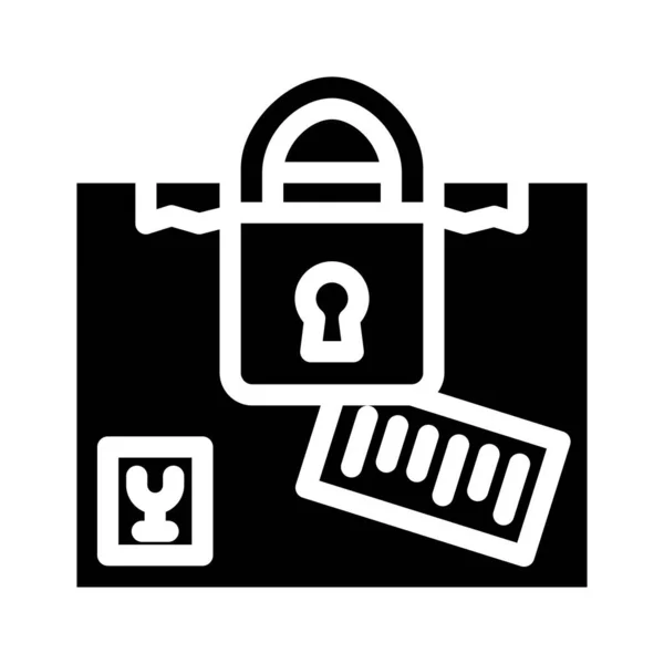 Verzegelde lading glyph pictogram vector illustratie — Stockvector