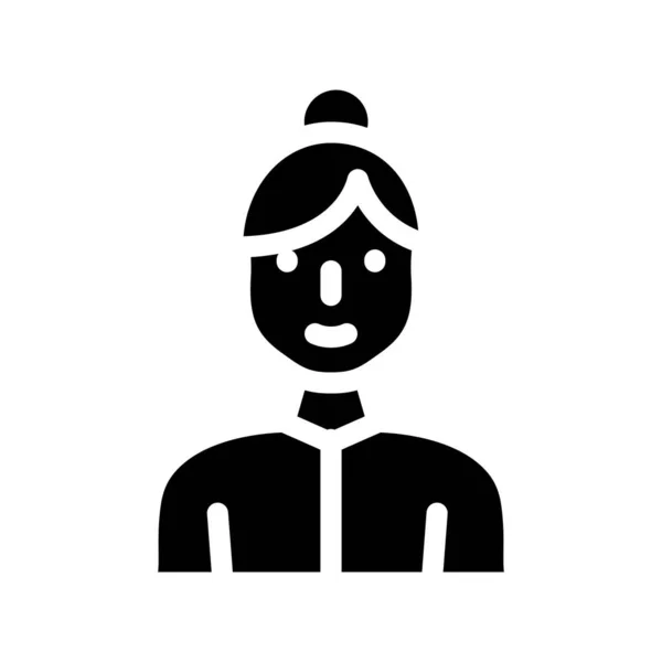 Corps positif femme glyphe icône vectoriel illustration — Image vectorielle