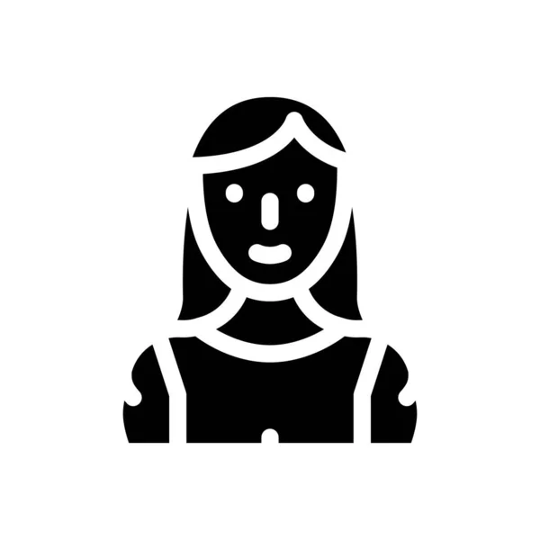 Sterke vrouw glyph pictogram vector illustratie — Stockvector