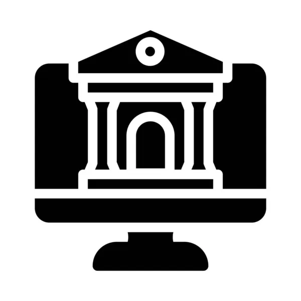 Online banking glyph pictogram vector illustratie — Stockvector