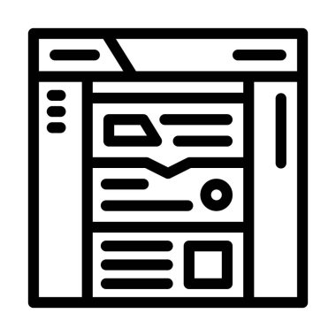 Finansal teknoloji çizgisi ikon vektör illüstrasyonu ödünç veriliyor