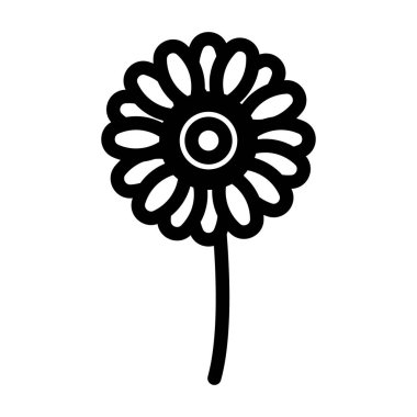 Gerbera çiçek hattı ikon vektör illüstrasyonu