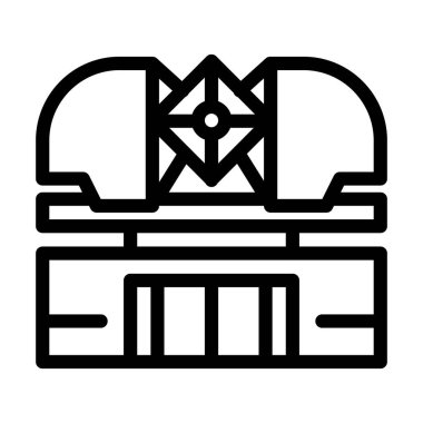 astronomik gözlemevi çizgisi vektör illüstrasyonu