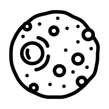 Ay dünyası doğal uydu çizgisi ikon vektör çizimi