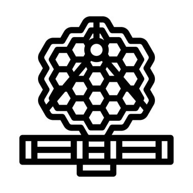 James webb uzay teleskobu çizgi simgesi çizimi