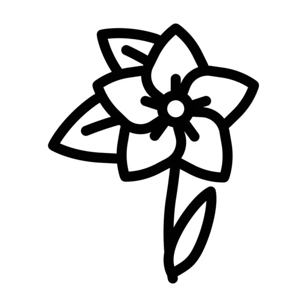 Jasmijn bloem lijn pictogram vector illustratie — Stockvector