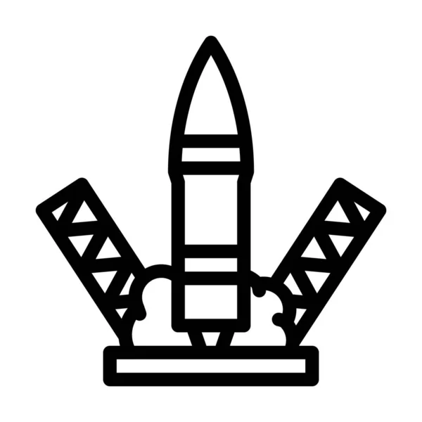 Ilustração do vetor ícone da linha de lançamento do foguete —  Vetores de Stock