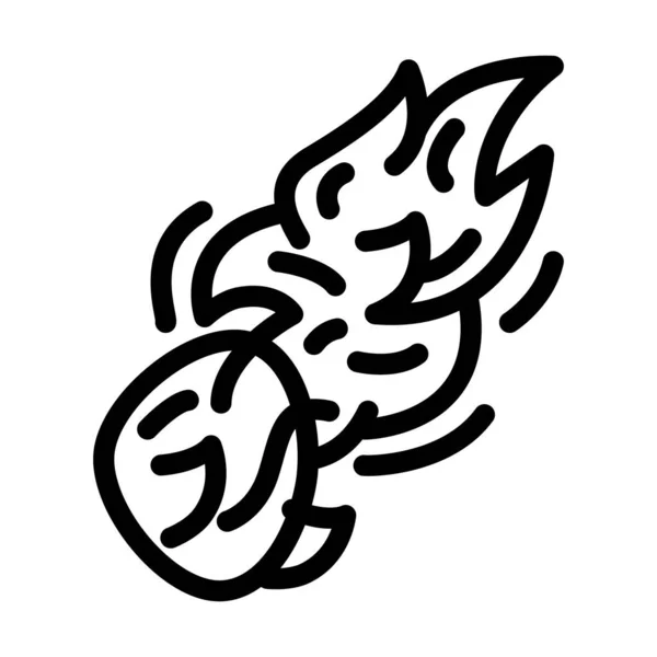 Bolide brennende Linie Symbol Vektor Illustration — Stockvektor