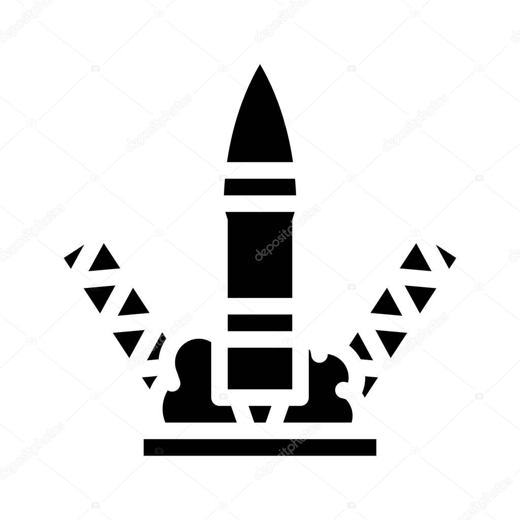 rocket launch glyph icon vector illustration