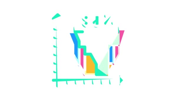 Dataanalys Diagram färg ikon animation — Stockvideo