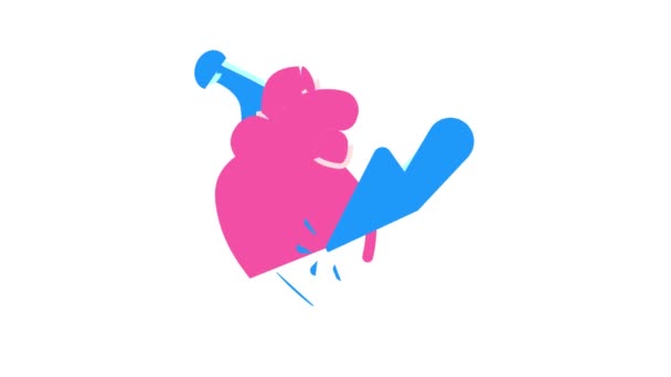 Ataque cardíaco Enfermedad color icono de animación — Vídeo de stock