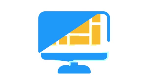 Sistema operativo Pc color icono de animación — Vídeo de stock