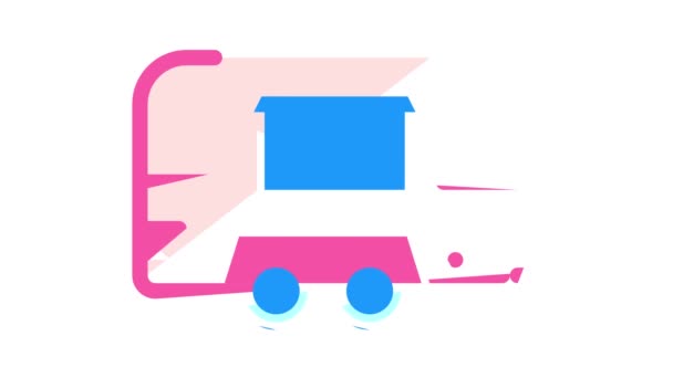 캐치볼 푸드 서비스 컬러 아이콘 애니메이션 — 비디오