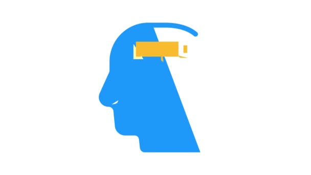 Neurosis Brain Problem animacji ikony kolorów — Wideo stockowe