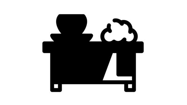 Animace ikon linky výroby hrnčířství — Stock video