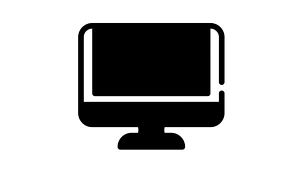 Animazione icona linea Pc del sistema operativo — Video Stock