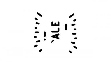 Yaz Satışı ve Mevsim İndirimi çizgi simgesi canlandırması