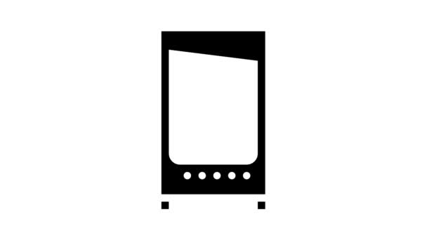 Serviço em nuvem Animação de ícone de glifo de armazenamento — Vídeo de Stock