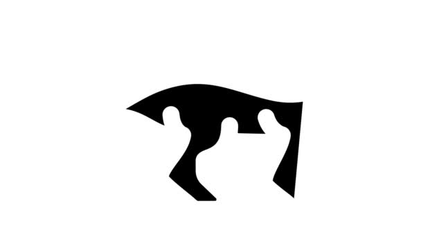 Dinossauro Wild Animal glifo ícone animação — Vídeo de Stock