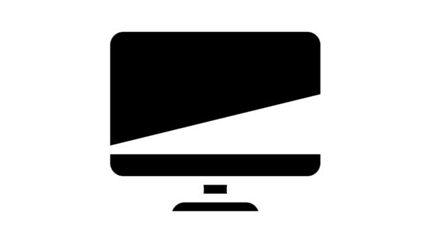 Remote Work From Home glyph ikon animáció — Stock videók