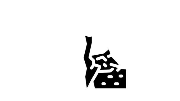 Vulkaan Lava Eruption glyph pictogram animatie — Stockvideo