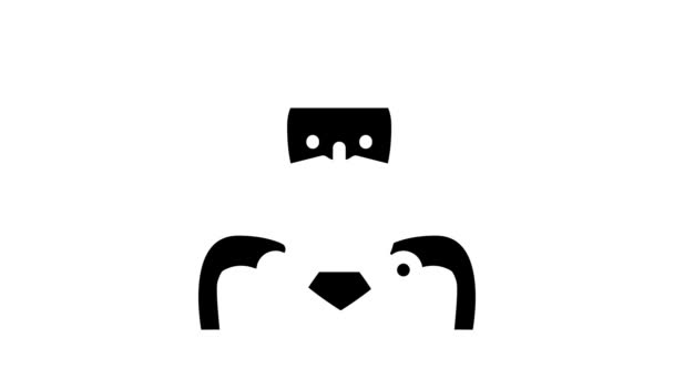 Maschio Business e l'espressione icona glyph animazione — Video Stock