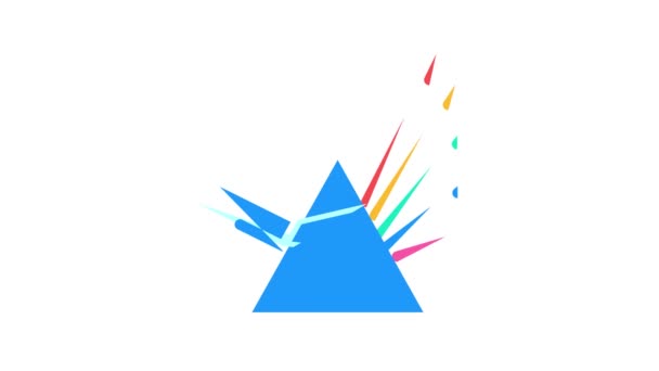 Prism light color icon animation — Stock Video