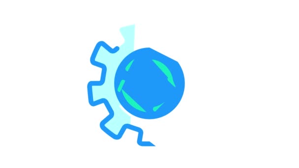 Cogwheel erp color icon animation — стоковое видео