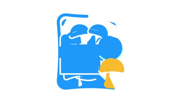 Paddestoelen bevroren voeding kleur pictogram animatie — Stockvideo