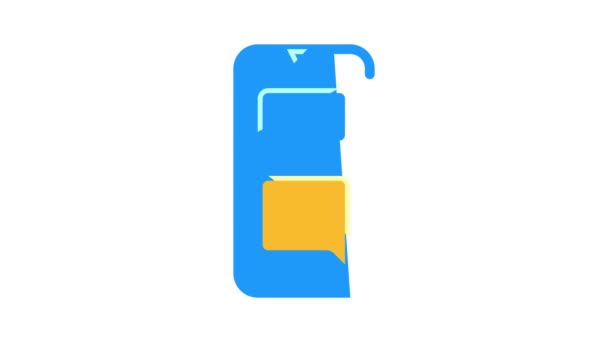 Sms meddelande konversation färg ikon animation — Stockvideo