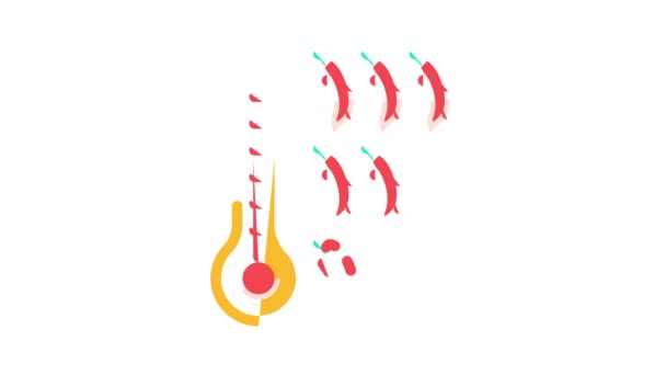 Chile pimienta escala de especias color icono de animación — Vídeo de stock