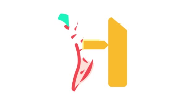 Pimenta caiena escala de especiarias cor ícone animação — Vídeo de Stock