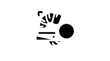 Karides donmuş deniz ürünleri çizgisi canlandırması