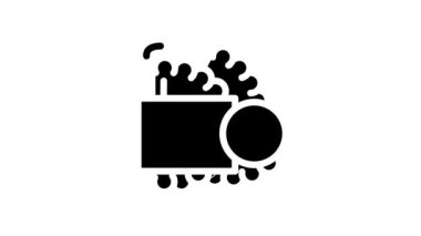 Tortilla ya da kıymalı ekmek. Donmuş gıda hattı ikonu canlandırması.