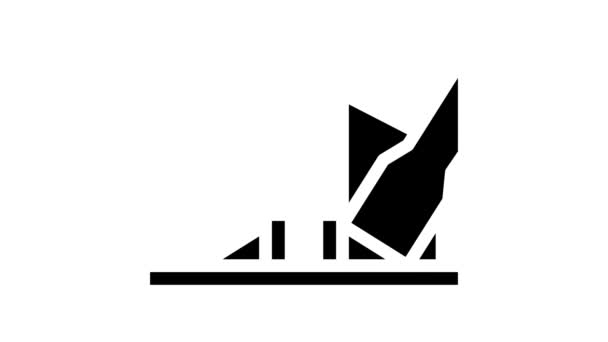 Línea de construcción de marco de metal moderno icono de animación — Vídeo de stock